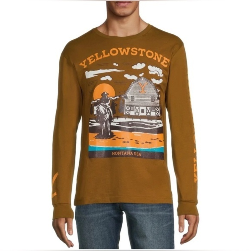 Yellowstone Montana Ranch TV Paramount Brand Graphic Tee NWOT M 38/40 #2331
